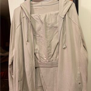 Women's Cream Hooded Jacket with pants